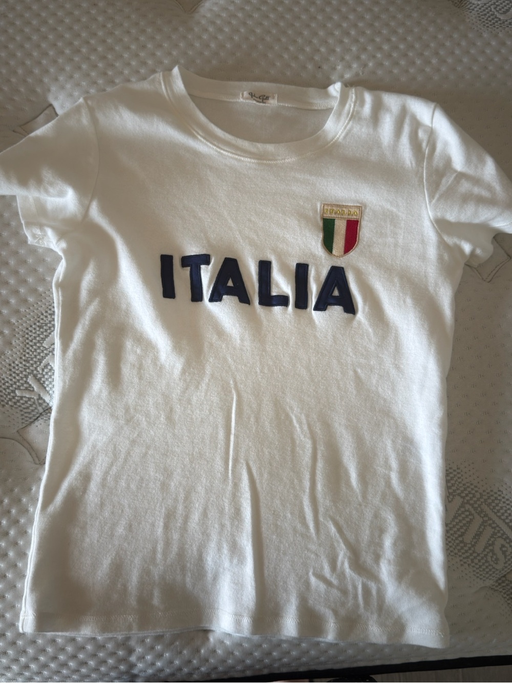 Brandy Melville White Italia Baby Tee